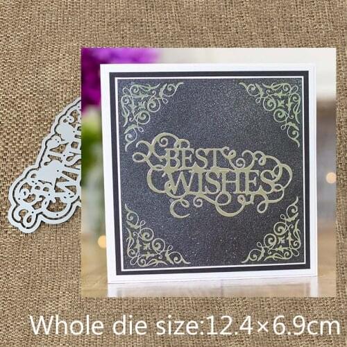 XLDesign Craft Metal Cutting Dies cut die new best wishes letters Scrapbooking Paper Card Craft Album DIY Embossing Die Cuts
