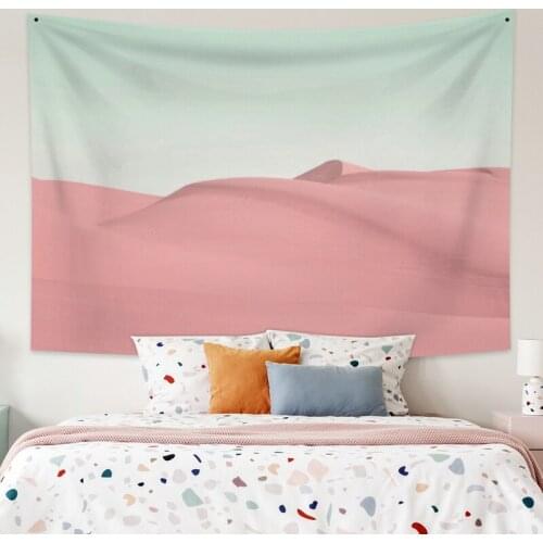 Green and Pink Scenery Tapestry Vintage Exotic Summer Plant Nature Frame for Bedroom Photography Wall Decor