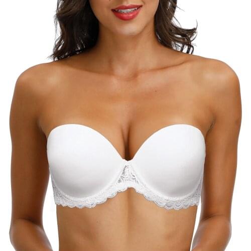 YBCG New Bras 1/2 Cup Sexy Halter Women Bra Lace Thin Cup Plunge Push Up Underwear Strapless Adjusted-straps Lingerie