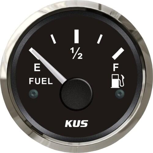 0-5V Signal KUS Fuel Gauge Boat Oil Tank Level Indicator Empty Full 12/24V with Red and Yellow available Backlight