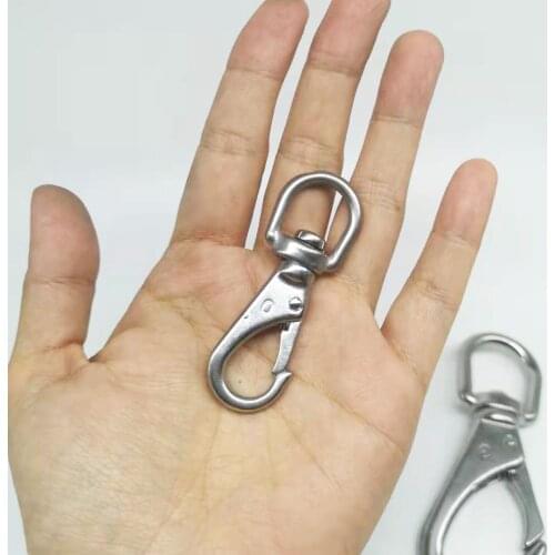 0# Metal Stainless steel 304 Swivel Snap Hook Trigger Clip Silver Keychain Carabiner Bag Hardware