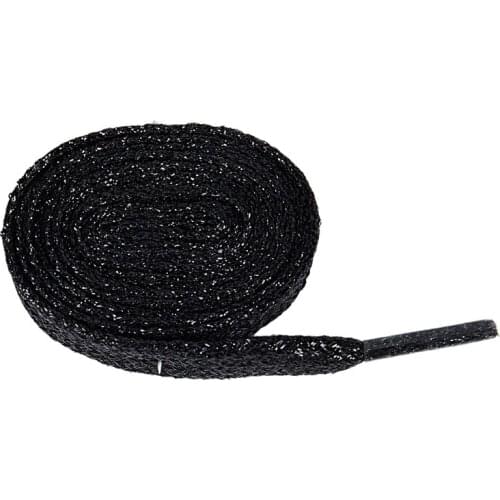 Shiny flat 1 pair laces in shoe lace black