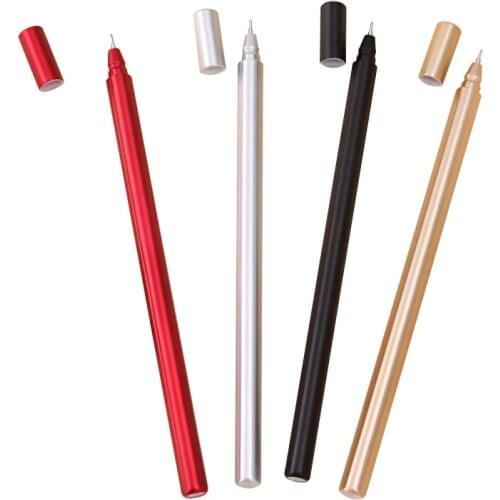 1 Pcs Metal-like Texture Feel Neutral Pen Creative Pen Students Black Signature Pen Korean Stationery and Office Supplies