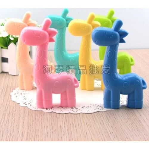 10pcs Fashion DIY creative cute animal Giraffe contact lens case for glasses spectacle case for color lens plastic Partner box