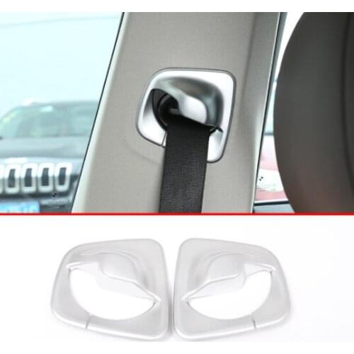 2Pcs ABS Chrome Car Front Seat Safety Belt Cover Trim Accessories and Parts For BMW New 5 Series G30 2017 2018