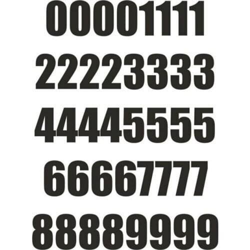 40*25mm 40PCs Number Sheet Sticker Vinyl Decal Car Bike Door Wheelie Bin Race