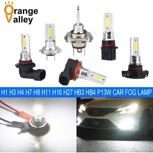 50Pcs H7 LED Car Lights H4 880 H11 HB3 9005 HB4 9006 H6 P13W 12V Auto Fog Lights Lamp