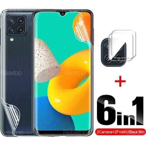 6 in 1 Hydrogel Front+Back Protector Film For Samsung Galaxy M32 Phone Screen Full Cover Film On Samsun32 M 32 Camera Glasses