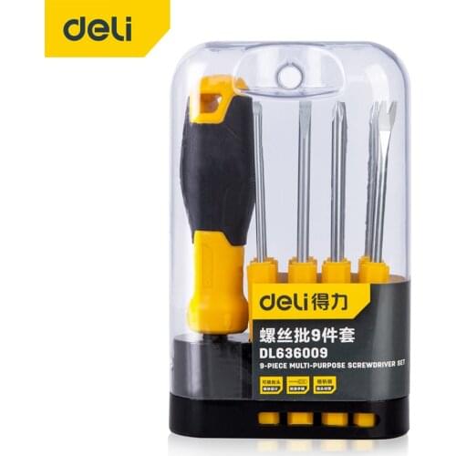 DELI 9Pcs/45Pcs Screwdriver Combination Set Precision Detachable Magnetic Drill Bit Multifunctional Household Maintenance Manual