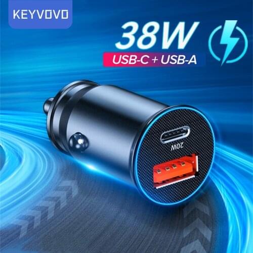 Metal 5A USB Car Charger Quick Charge 4.0 QC3.0 Type C Phone PD 38W Fast Charging Adapter For iPhone 13 12 Huawei Xiaomi Samsung