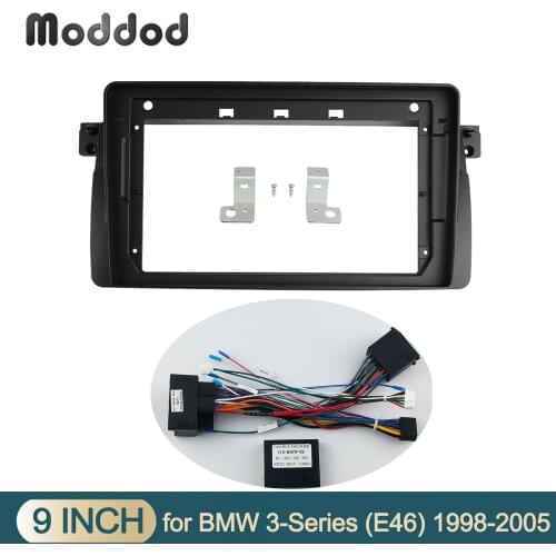 Car Radio Frame Fit for BMW 3 (E46) 1998-2005 Android Player Frame Adapter Cover Stereo Panel Dash Mount Trim kit 9 Inch Bezel