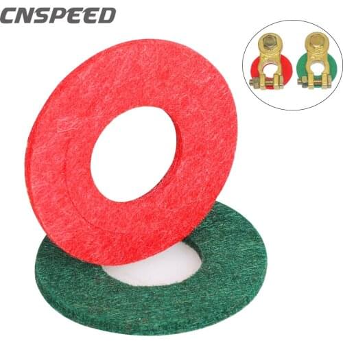Battery Terminal Gasket Pads Anti Corrosion Washers Auto Car Fiber Thick Felt Battery Terminal Protector 2PCS=1SET 1 Red+1 Green