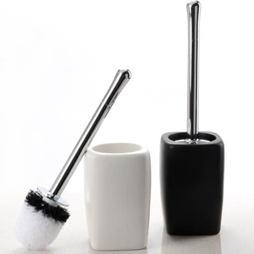 Free shipping Toilet Brush holder bathroom Cermic material bathroom accessories white and black Fashion
