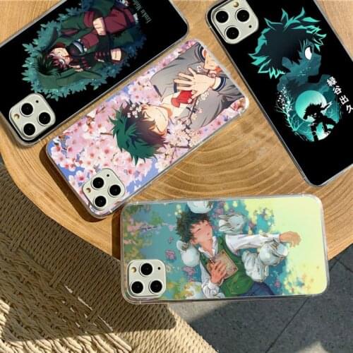 YNDFCNB Deku Izuku Midoriya My Hero Academia Phone Case for iPhone 11 12 pro XS MAX 8 7 6 6S Plus X 5S SE 2020 XR cover