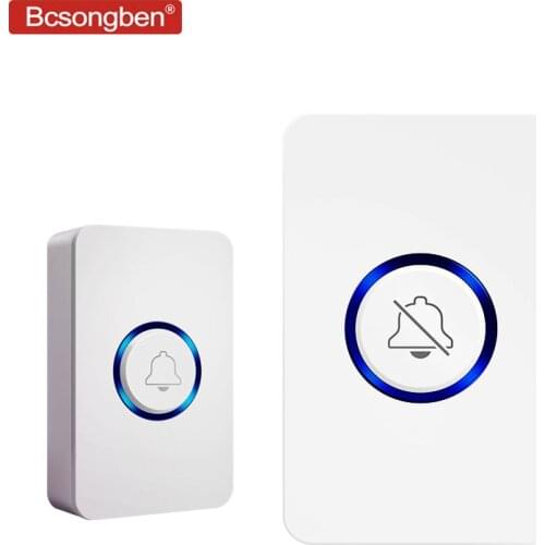 Bcsongben Home Security System Wireless Doorbell 433Mhz Smart Alarm Doorbell 120M Long Wireless Distance 58 Welcome Songs