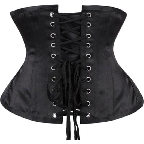 Underbust Steampunk Corset Waist Control Gothic Corsets Cincher 27cm 14 steel bone Bustiers Embroidery Short Waist Trainer