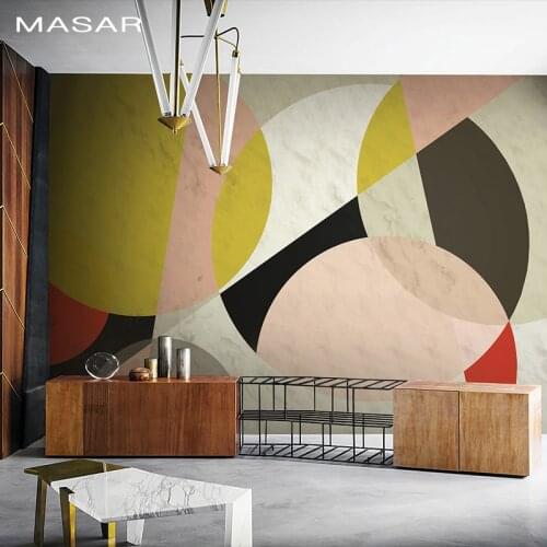 MASAR Original geometric collage collage mural minimalist fashion wallpaper sofa television bedside background wall wallpaper