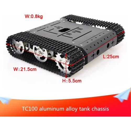 TC100 Metal RC Control Tank Chassis Aluminum Alloy Frame Tracked Smart Car Excellent Performance DIY Maker Learning Competition