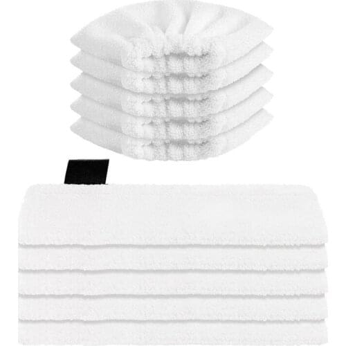 Washable Microfibre Cloth (5 for Floor Nozzles + 5 for Hand Nozzles) for Karcher EasyFix SC2,SC3,SC4,SC5 Steam Cleaners