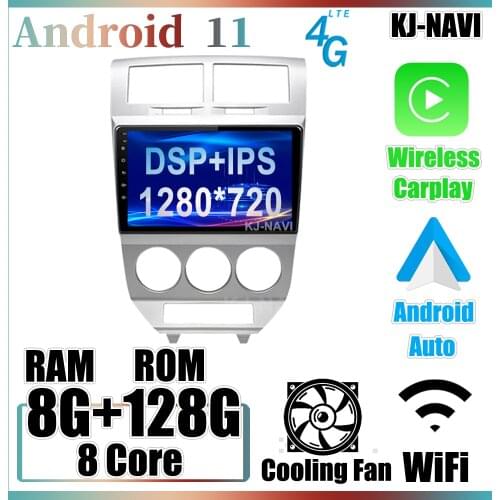 8-Core 6+128G Android 11 For Dodge Caliber 2007-2010 Car Intelligent Multimedia Video Player Caliber Radio GPS Navigation