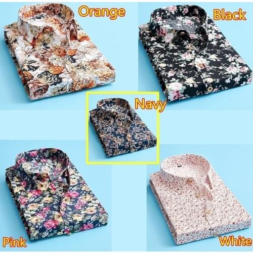 Mens Summer Print Short Sleeve Casual Shirt Good Quality Cotton Comfortable Shirt Size 5XL Square Collar Regular Broadcloth 27