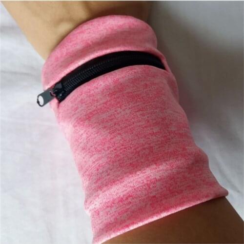 Man Wrist Wallet Pouch Band Fleece Zipper Running Gym Cycling Safe Sport Wrist Band Bag Coin Key Storage Lightweight Gray Black