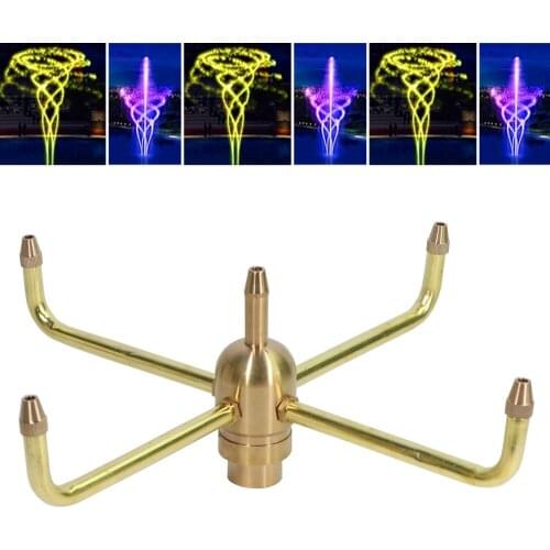 New 1/2'' 3/4'' 1'' 1.5'' 2'' Brass 4-Arm Sprinklers Rotating Fountain Nozzle Garden Pond Courtyard Water Landscape Spray Head
