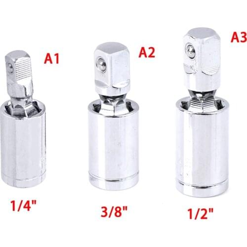 New Universal Joint Set Ratchet Angle Extension Bar Socket Adapter Manual And Pneumatic 360 Rotary Adapter 1/4" 3/8" 1/2"