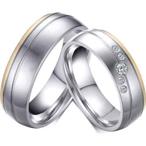 Couple Wedding Ring for Women Men Stainless Steel Jewelry Provide Mix Size R00146