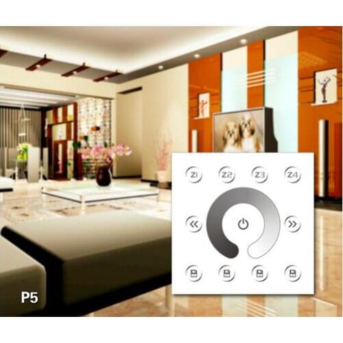 P5 AC85-265V single color multizone led dim touch panel dmx dimmer controller