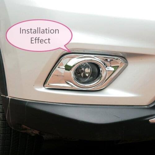 ABS Chrome Front Head Fog Light Lamp Cover for 2014 2015 Nissan X-Trail X Trail XTrail Fog Light Cover Trim Car Accessories 2pcs