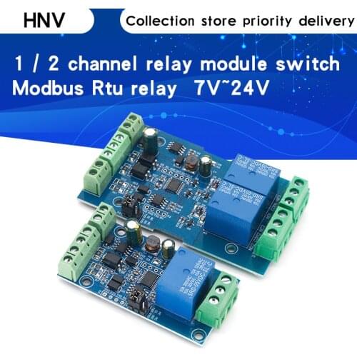 Modbus-Rtu 1/2 Channel 7-24V Relay Module Switch Modbus RTU 4 Channel Relay Output 12V Switch Input 485 Communication TTL Pin He