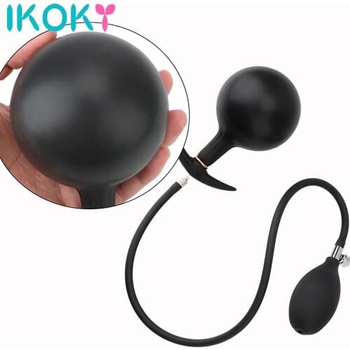 Sex Toys Women Inflatable Anal Plug Gay Dildo Pump Silicone Huge Anus Butt Dilator Expandable Prostate Massager with Metal Ball