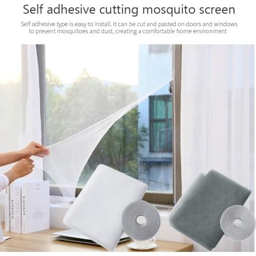 Indoor Insect Fly Mosquito Net Screen Curtain Mesh Bug Mosquito Netting Door Window Screen Self-adhesive Protection With Tape