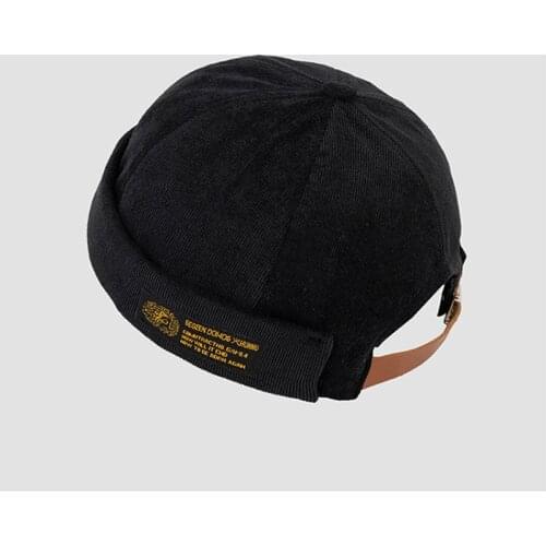 Skullcap Men Hat Women Docker Cap Beanie Sailor Worker Hat Rolled Cuff Brimless Letter Labeling HipHop Casual Designer Bonnets