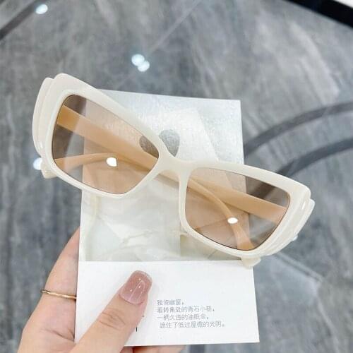 New Unisex Rectangle Vintage Sunglasses 2021 Fashion Design Retro Small Frame Sun Glasses Female Lady Eyeglass Cat Eye Casual