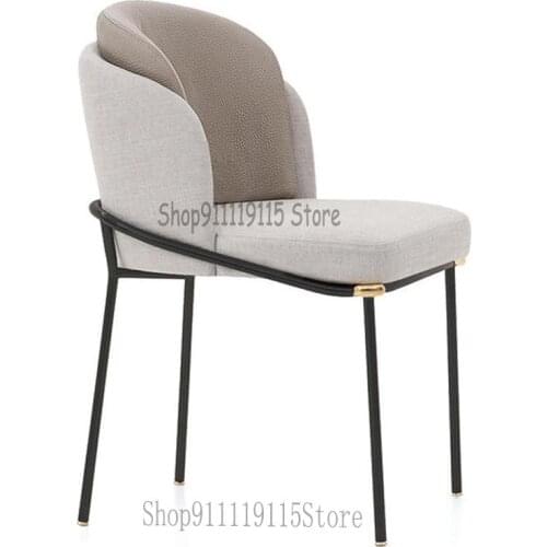 Light Luxury Dining Chair Family Negotiation Iron Art Chair Italian Postmodern Simple Book Chair Minimalist Restaurant Back Net