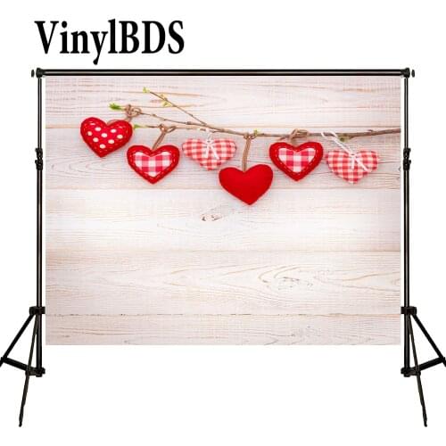 VinylBDS ValentineS Day Background Photography Backdrops White Wooden Wall Backdrop Kids Photo Backgrounds for Photo Studio