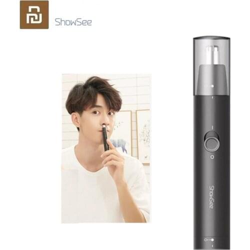 Youpin ShowSee Portable Electric Nose Hair Trimmer Removable Washable Double edged 360 degree Rotating Cutter Head