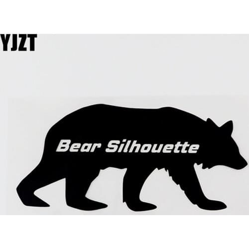 YJZT 16.5CMX7.6CM Funny Animal Bear Silhouette Vinyl Decal Car Sticker Black/Silver 8C-0125