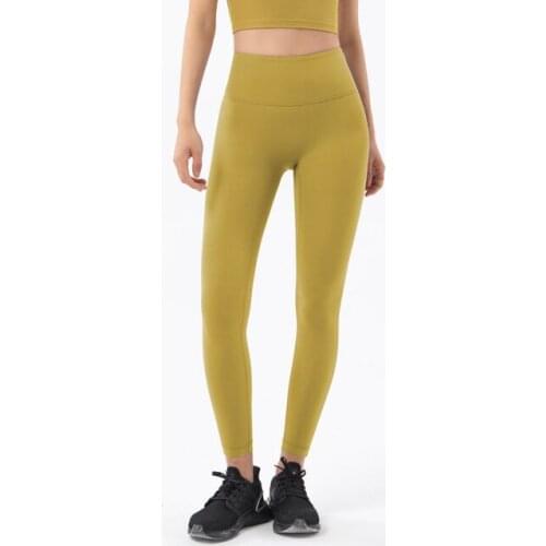 GAUENEEN Women Yoga Fitness Pants Naked-Feel Sports Leggings One-piece Cutting Seamless Tights High Waist Gym Jogging Leggings