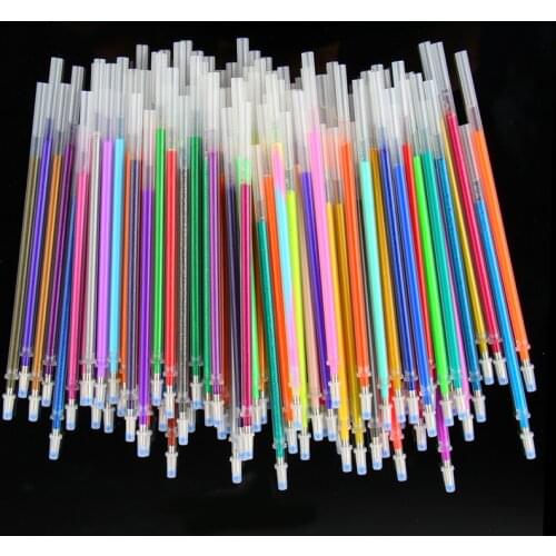 1.0mm Colorful Gel Pen Fluorescent Refills Color Cartridge Flash Pen Smooth Ink Painting Graffiti Pens Student Stationery