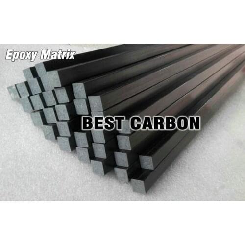10mm x 1000mm Pultruded Square Solid Carbon Fiber Rod