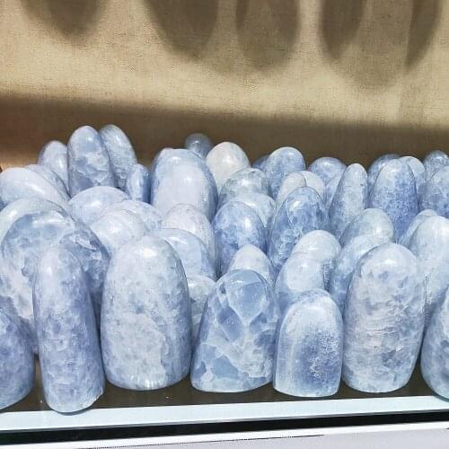 350g crystal stone natural celestite quartz stand stone polished Celestite Quartz Crystal for decoration