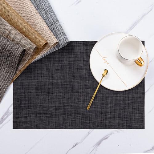 4pcs PVC Placemats Heat Resistant Stain Resistant Anti-Water for Table Runner Linens Place Mat in Kitchen Cup Wine Coaster Pad