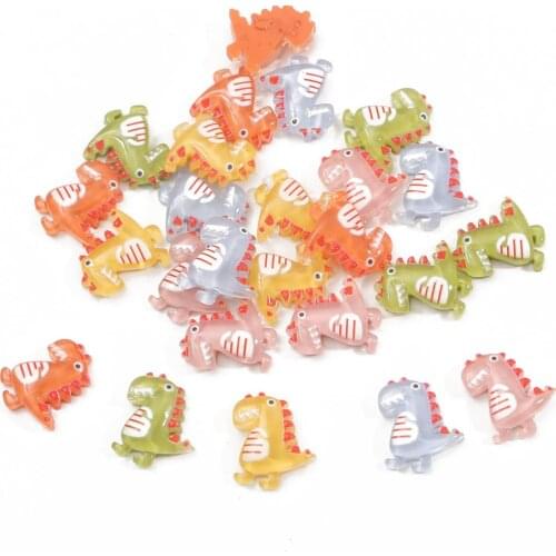 Cute 5pcs/lot Cartoon Dinosaur Resin Handicrafts DIY Jewelry Making Hairpins Barrette Findings Home Decor Accessories