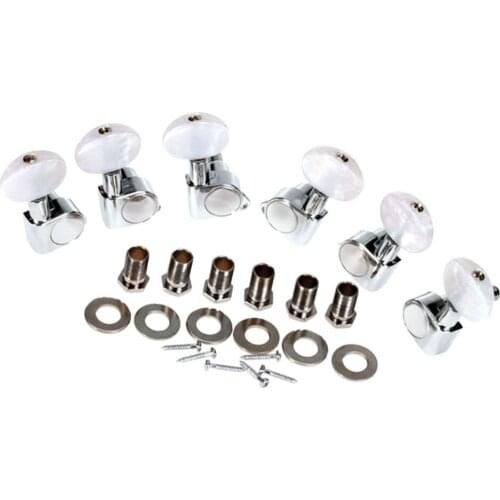 6PCS 3L3R Guitar String Machine Heads Tuning Pegs Keys Knobs Tuners Replacement Parts for Electric Guitars - Chrome