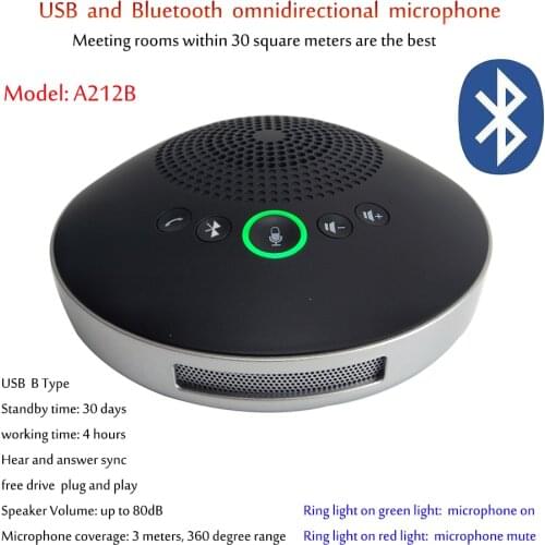 A212B audio conference equipment USB Bluetooth microphone for Skype meeting