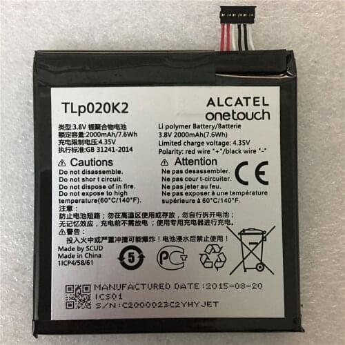 TLp020K2 3.8V 2000mAh Battery for Alcatel One Touch 6039H 6039Y 6039K Idol 3 4.7 Inches TLp020Kj mobile phone Batteries