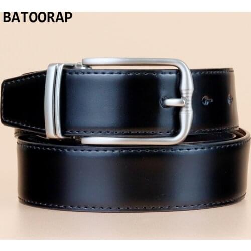 BATOORAP Mens Fashion Leather Belt Needle Pin Buckle Alloy Waist Strap Male Casual Black Brown Trouser Belts ZKYY-HB029